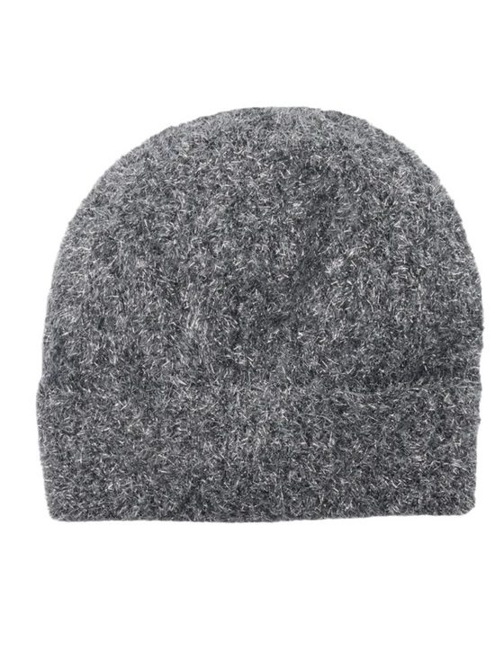 AllSaints Metallic Eyelash Knit Beanie Gray Blue Soft Fuzzy Hat OS NWT main image 7